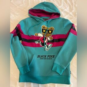 Teal and Pink Graphic Hoodie